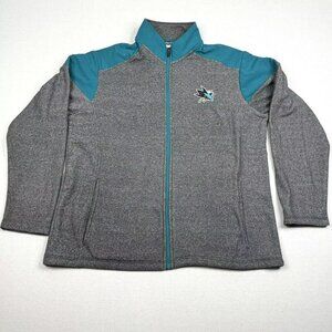 NEW NHL Official San Jose Sharks Men's Full Zip Jacket Frosted Sherpa Fabric